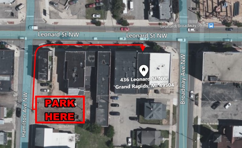 Copper Coin Tattoo Parking Map